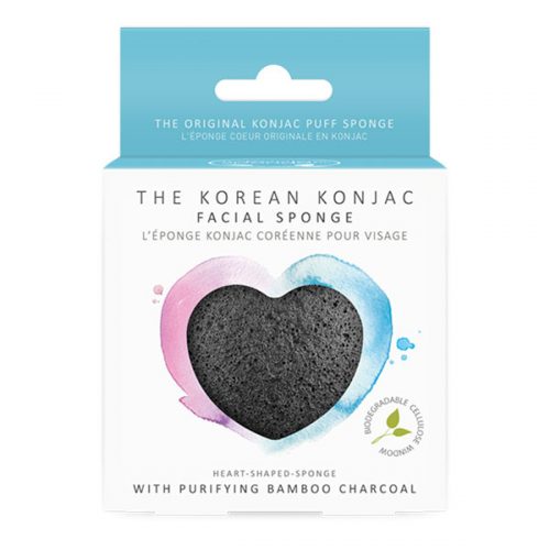 The Korean Konjac Σφουγγαράκι σε σχήμα καρδιάς με Bamboo Charcoal